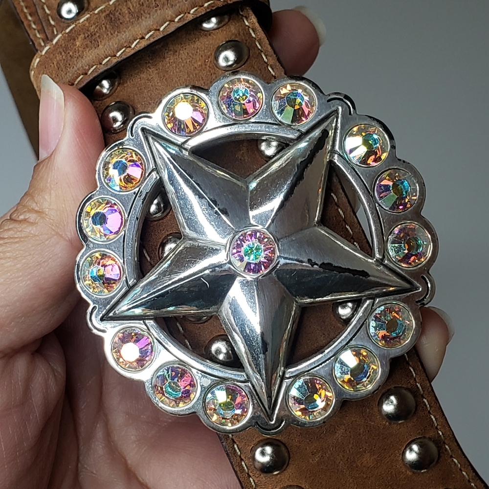 Tony Lama Texas Star Leather Belt size 38 - Picture 3 of 16